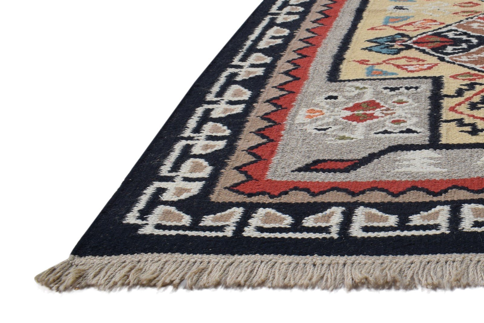 Grey Wool Rug 3' X 5' Persian Dhurrie Kazak Oriental Room Size Carpet   7864983715989