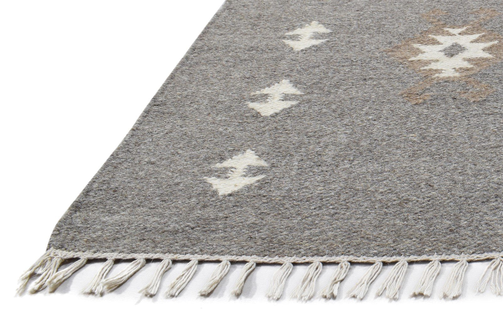 Grey Wool Rug 3' X 5' Persian Dhurrie Southwestern Tribal Room Size Carpet   7864987975829
