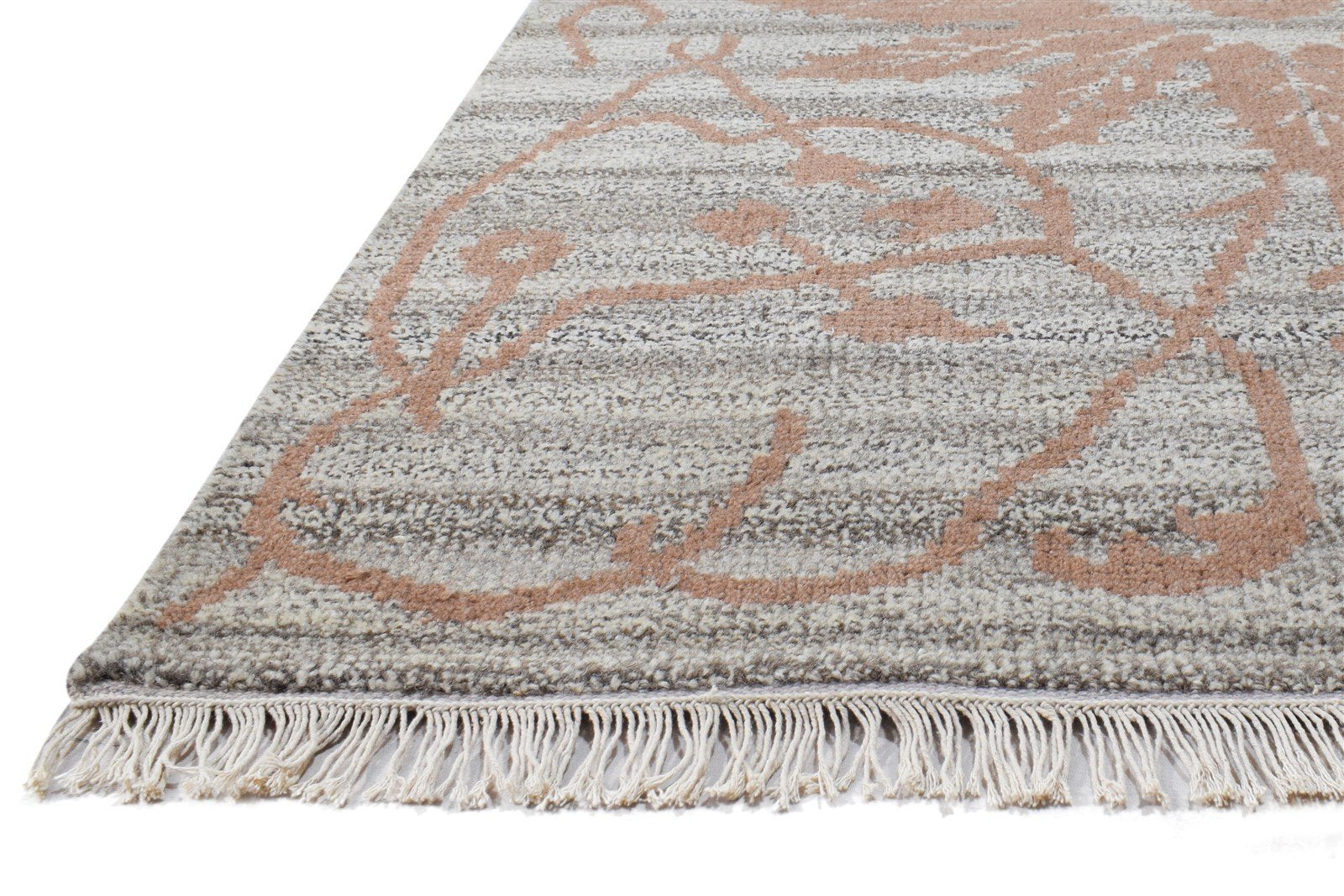 Grey Wool Rug 4' X 6' Modern Hand Knotted French Floral Room Size Carpet   7864995184789