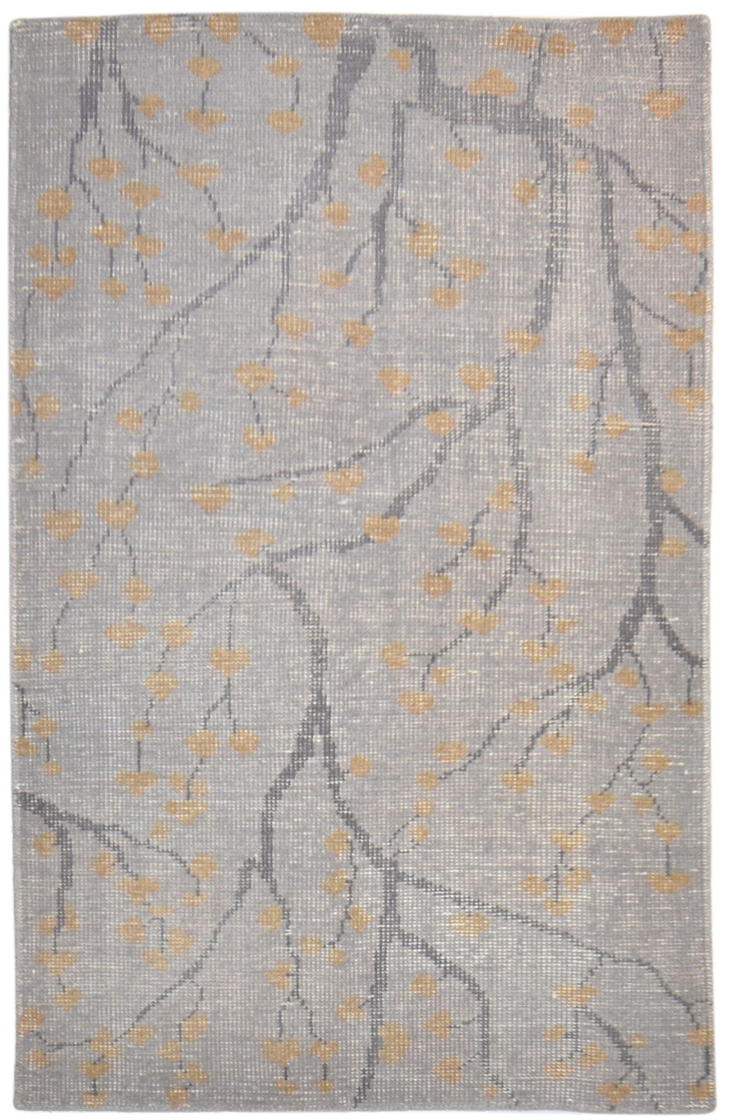 Grey Wool Rug 4' X 6' Modern Hand Knotted French Floral Room Size Carpet   7865071698069