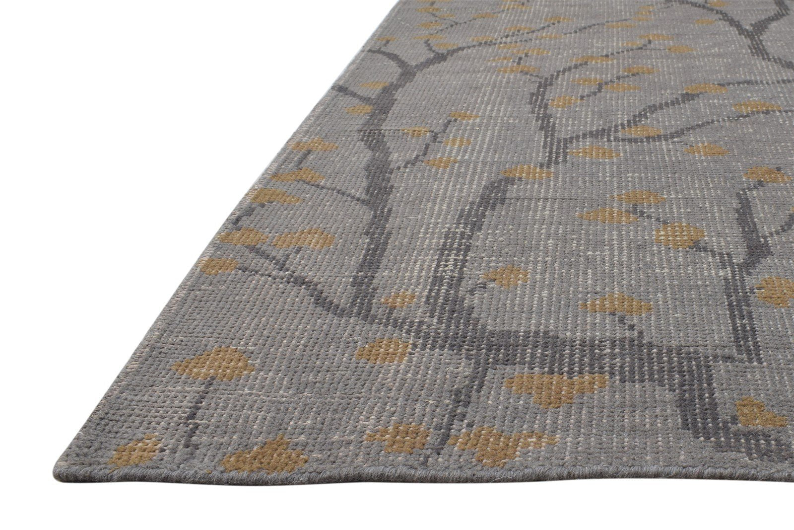 Grey Wool Rug 4' X 6' Modern Hand Knotted French Floral Room Size Carpet   7865071698069