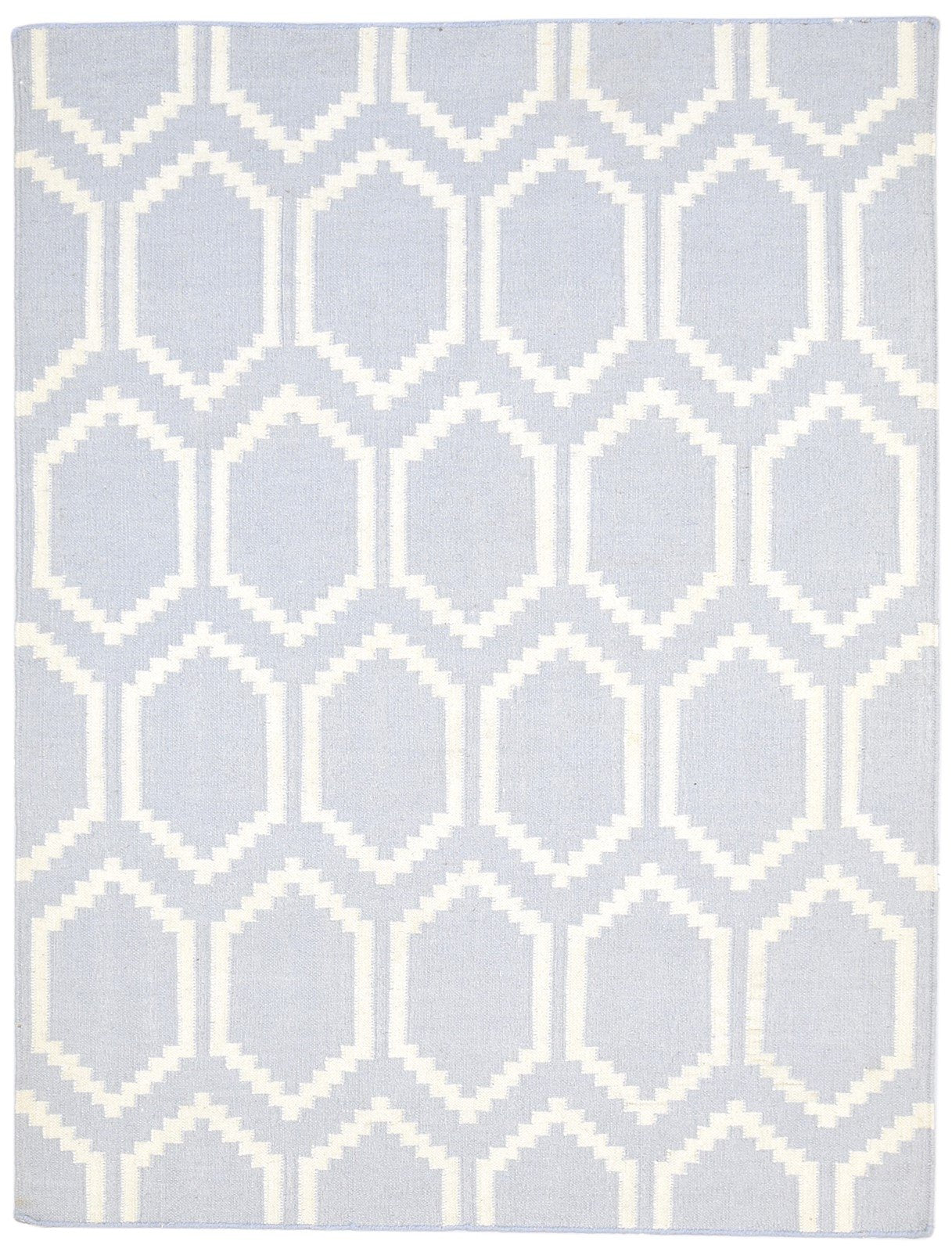 Grey Wool Rug 5' X 7' Modern Dhurrie Moroccan Honeycomb Room Size Carpet   7864465293461