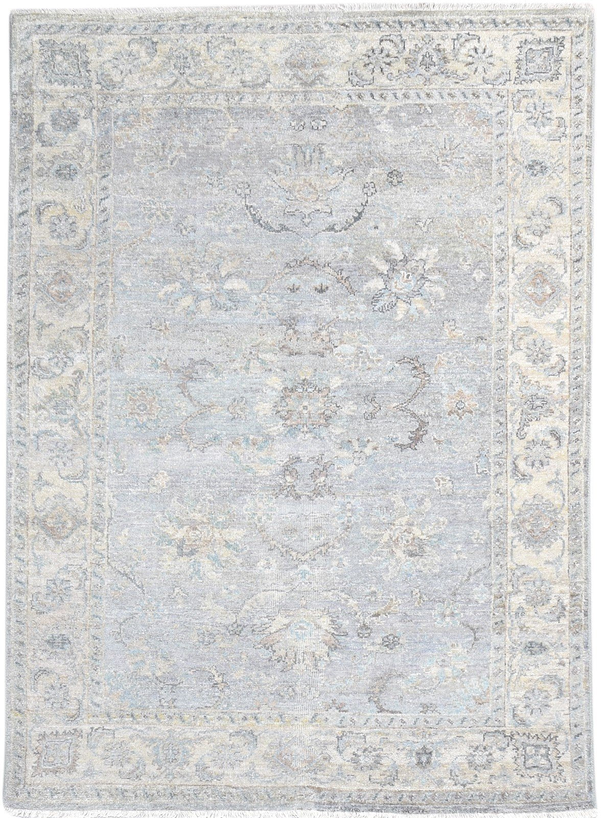 Grey Wool Rug 5' X 7' Persian Hand Knotted Oushak Oriental Room Size Carpet   7865206800533
