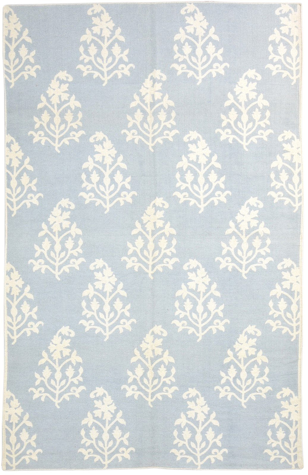 Grey Wool Rug 5' X 8' Modern Dhurrie Scandinavian Floral Room Size Carpet   7865190547605