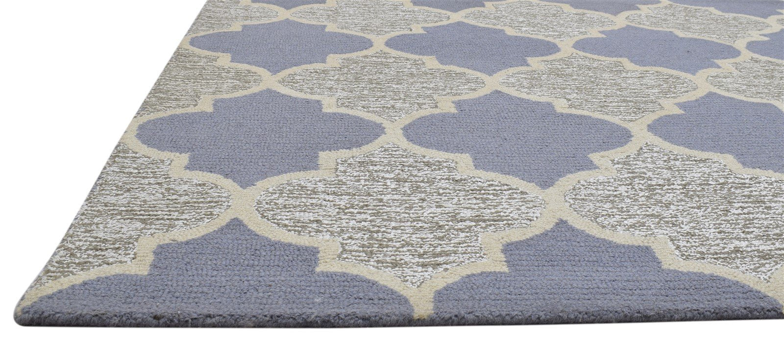 Grey Wool Rug 5' X 8' Modern Hand Tufted Moroccan Trellis Room Size Carpet   7860687011989