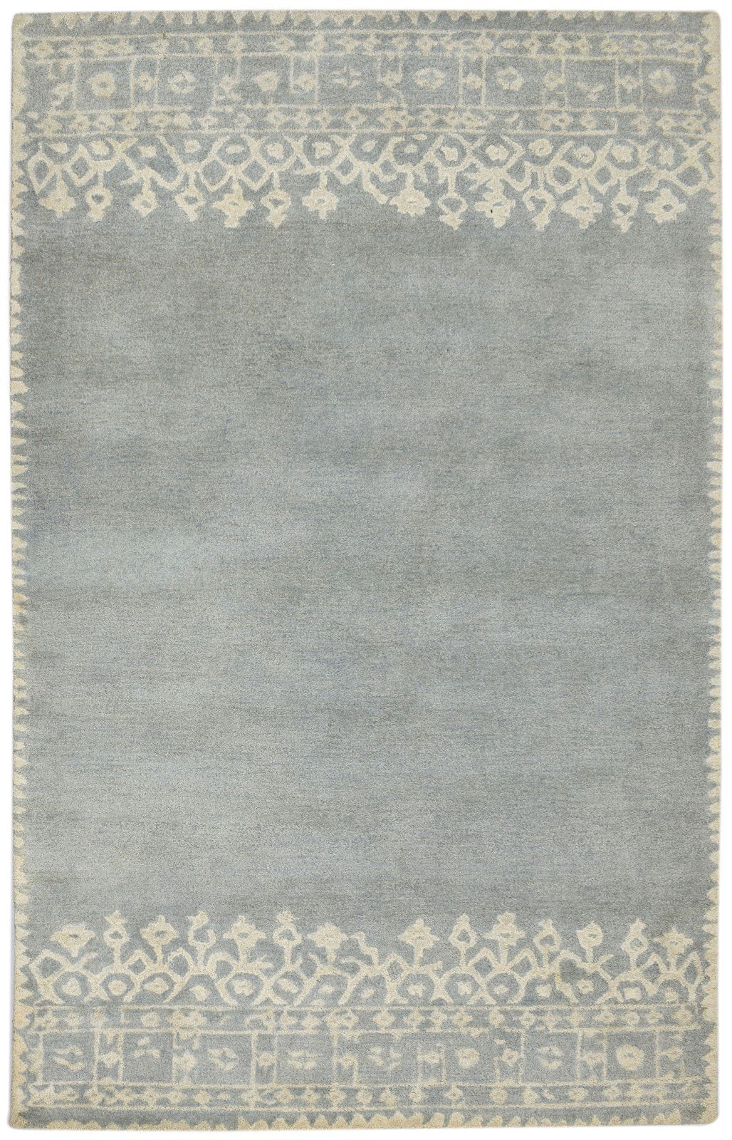 Grey Wool Rug 5' X 8' Modern Hand Tufted Scandinavian Lace Room Size Carpet   7860686127253