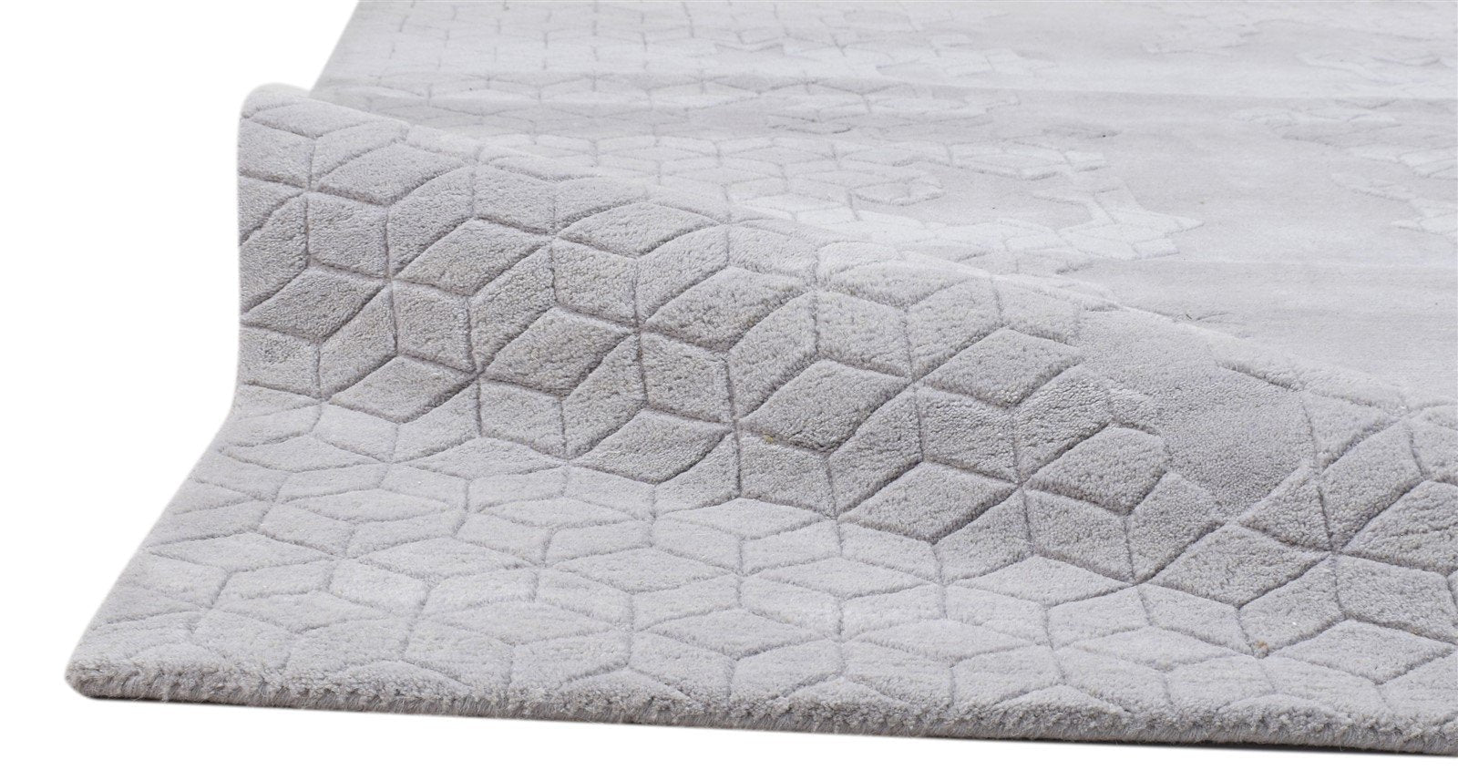 Grey Wool Rug 5' X 8' Modern Hand Tufted Scandinavian Solid Room Size Carpet   7860684095637