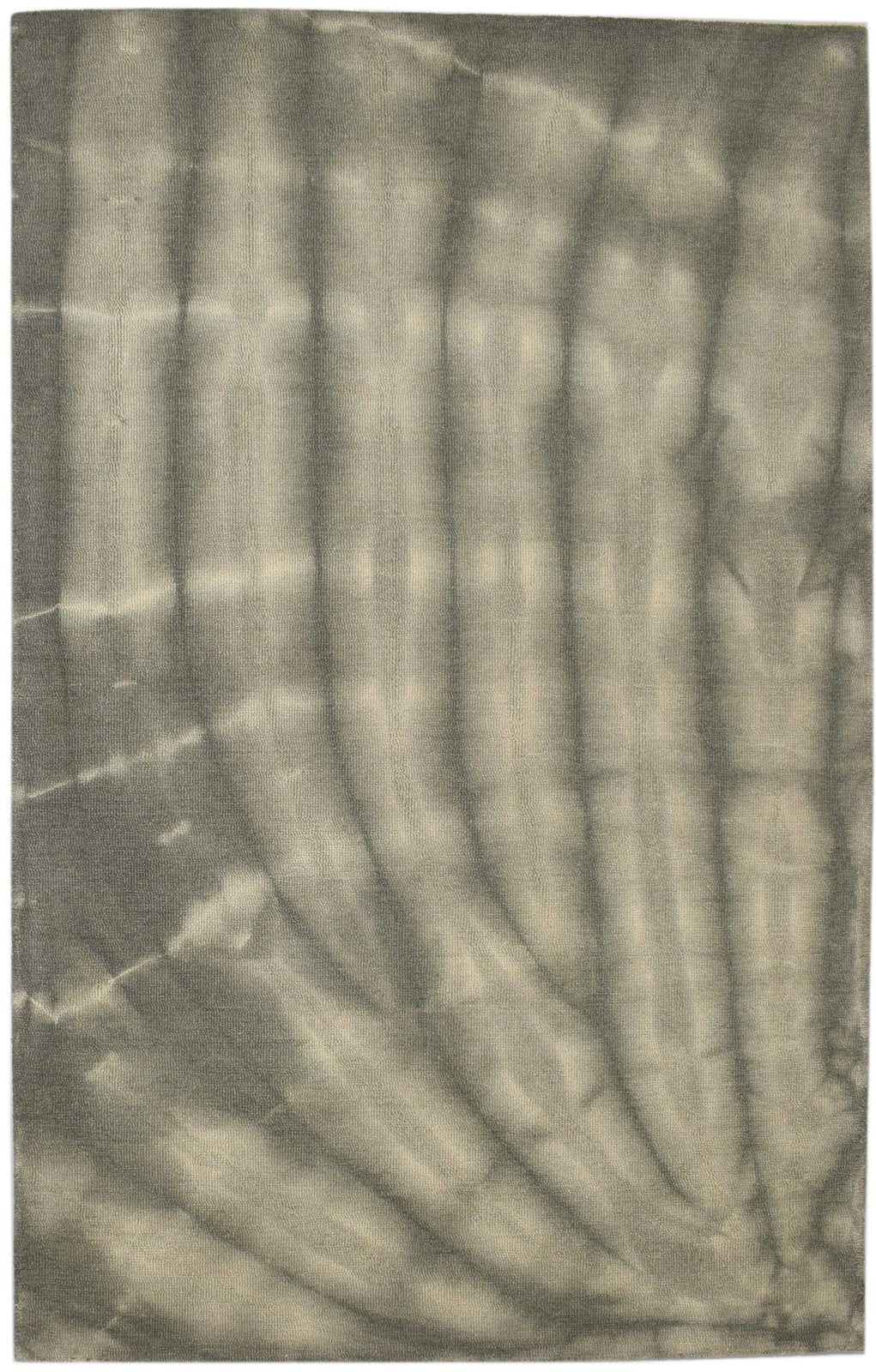Grey Wool Rug 5' X 8' Modern Hand Tufted Shibori Tie Dye Room Size Carpet   7860684587157