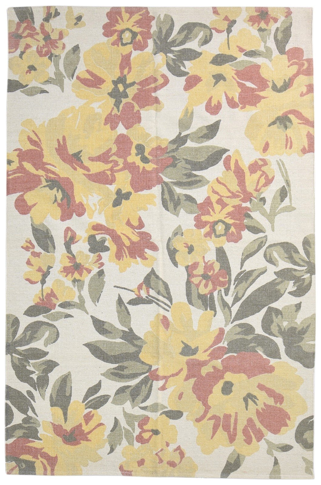 Grey Wool Rug 5' X 8' Transitional Dhurrie European Floral Room Size Carpet   7865142902933