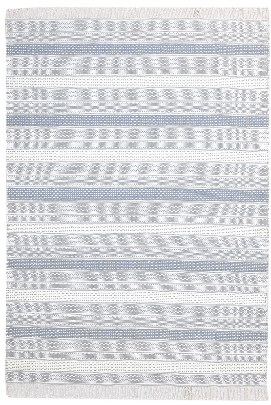 Eolande Grey Wool Rug 6' X 8' Modern Dhurrie Scandinavian Striped   7865035587733