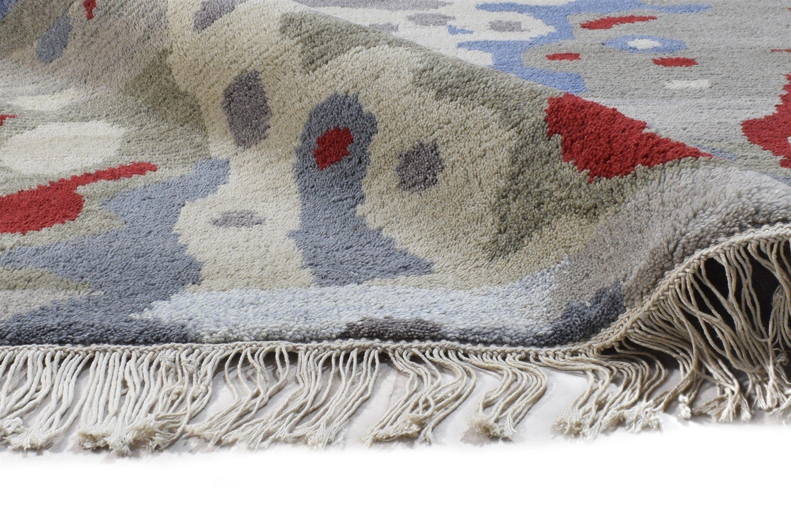 Clemence Grey Wool Rug 6' X 9' Modern Hand Knotted Bohemian Abstract   7864942624917