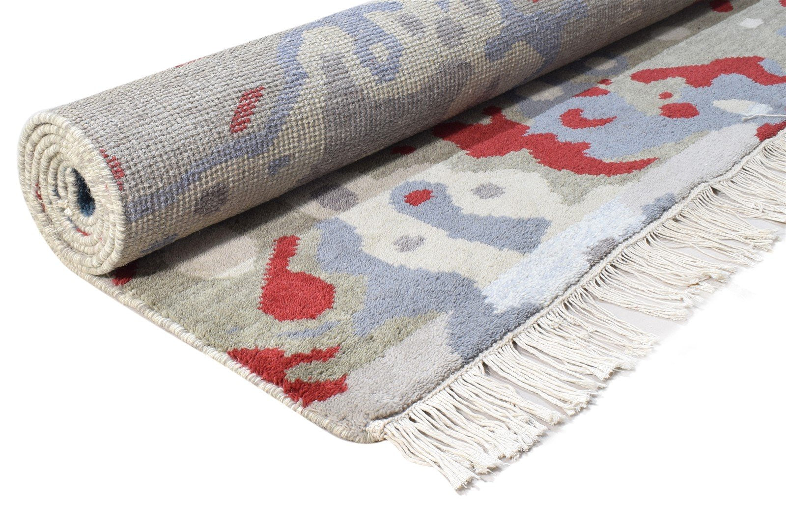Clemence Grey Wool Rug 6' X 9' Modern Hand Knotted Bohemian Abstract   7864942624917