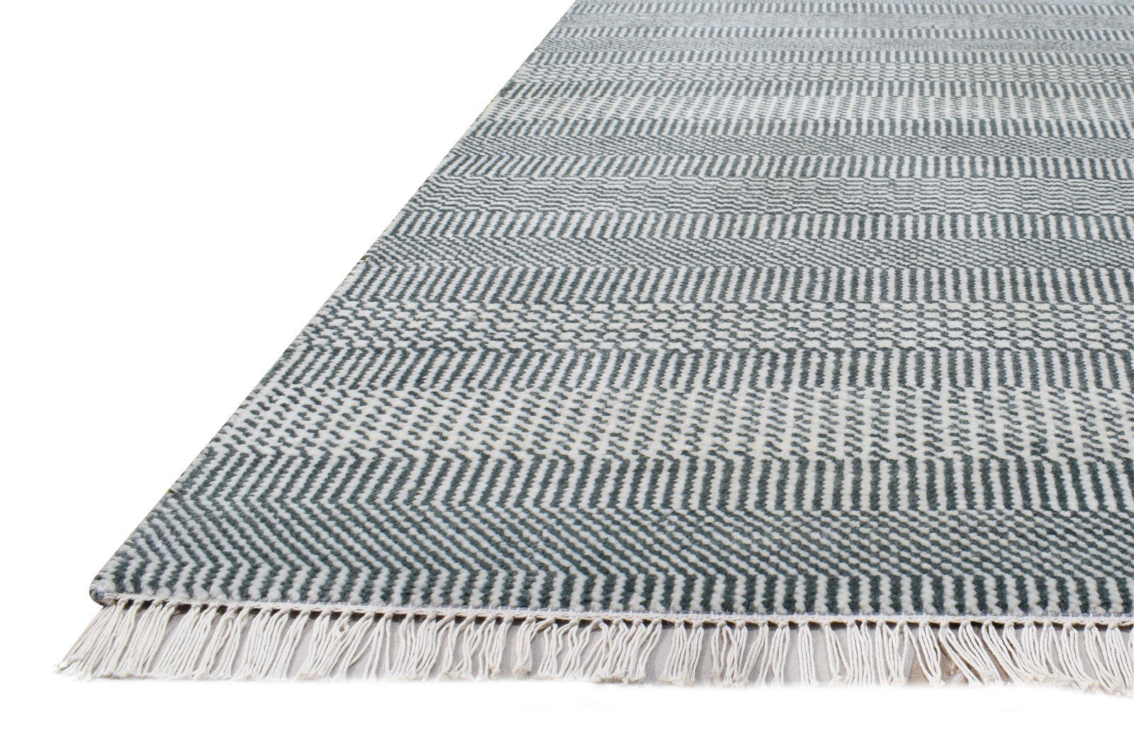 Grey Wool Rug 8' X 10' Modern Hand Knotted Agra Grass Trellis Large Carpet   7865146146965