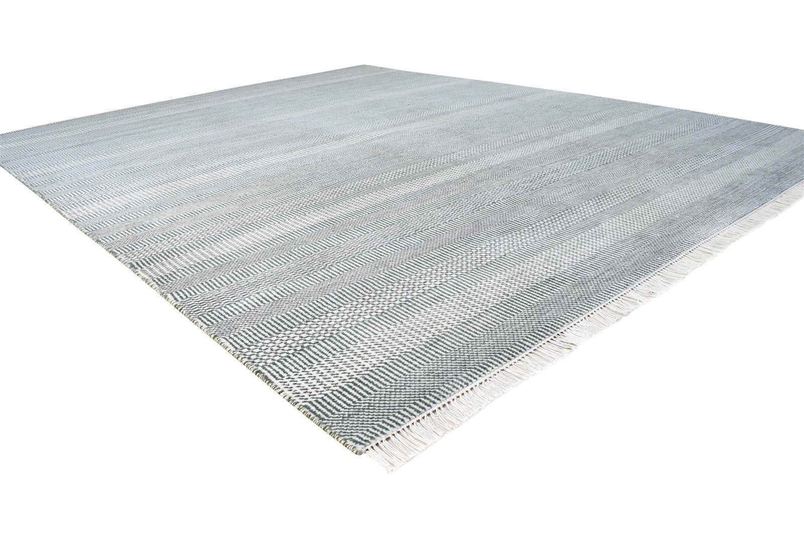 Grey Wool Rug 8' X 10' Modern Hand Knotted Agra Grass Trellis Large Carpet   7865146146965