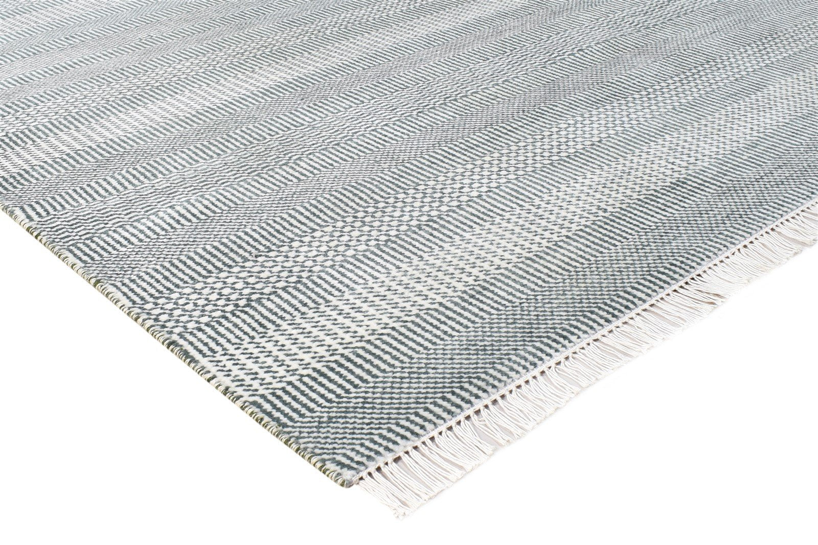 Grey Wool Rug 8' X 10' Modern Hand Knotted Agra Grass Trellis Large Carpet   7865146146965