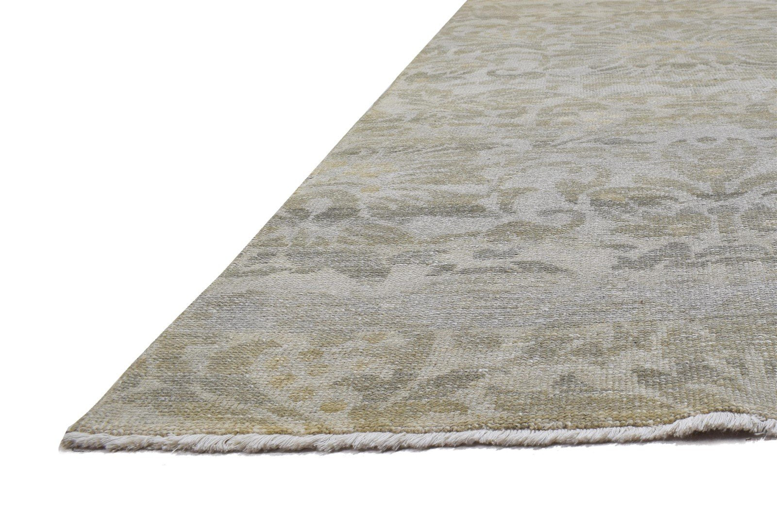 Grey Wool Rug 8' X 10' Modern Hand Knotted French Floral Large Carpet   7864168415381