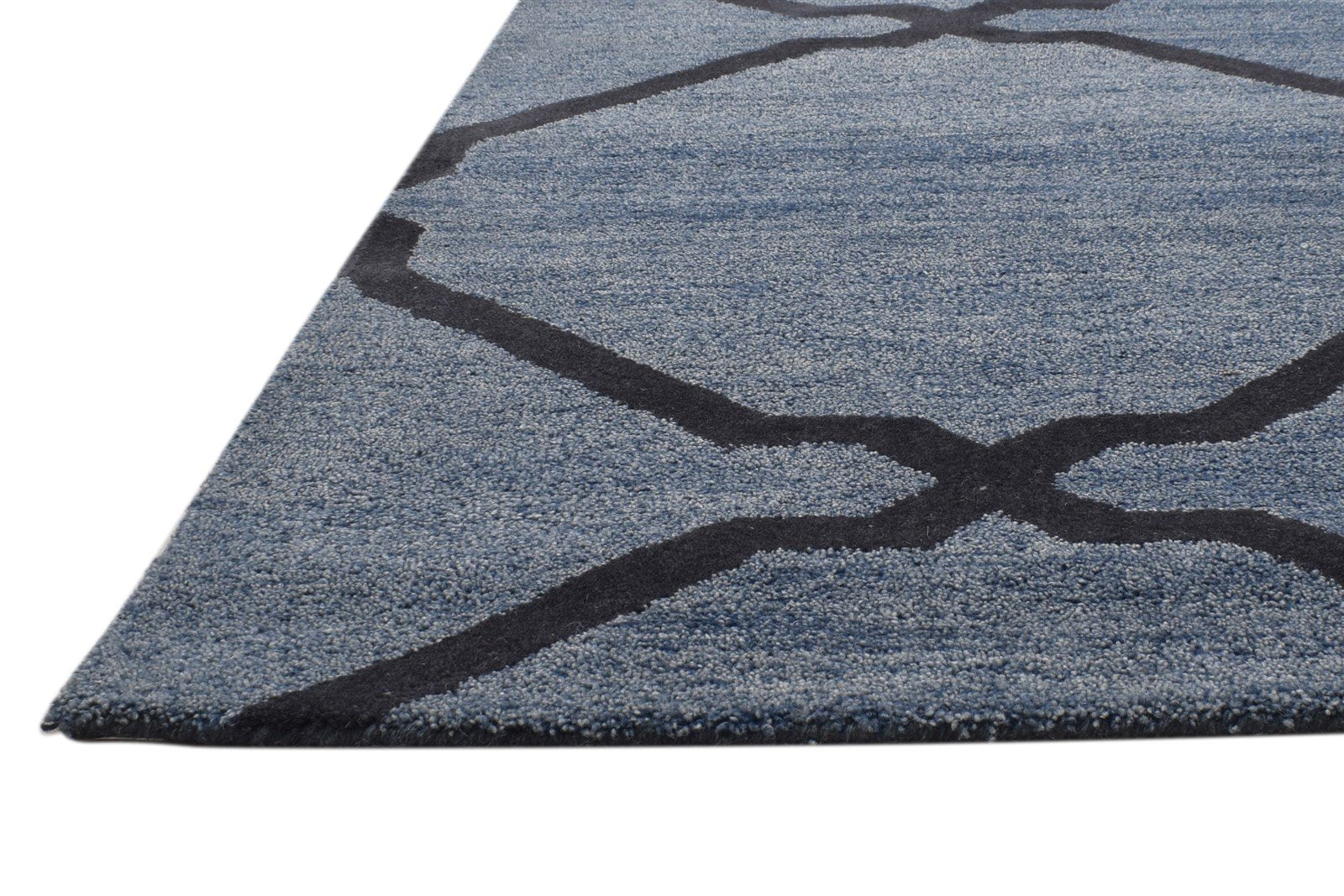 Grey Wool Rug 8' X 10' Modern Hand Tufted Moroccan Trellis Large Carpet   7864116936853