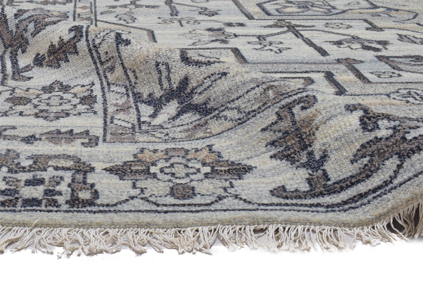 Grey Wool Rug 8' X 10' Persian Hand Knotted Heriz-Indian Oriental Large Carpet   7864176050325