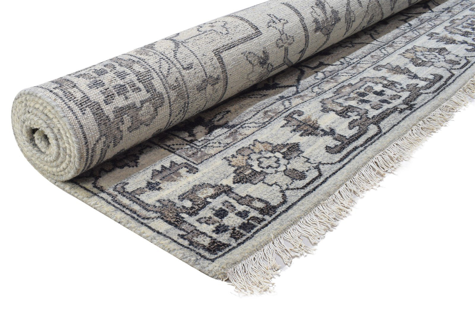 Grey Wool Rug 8' X 10' Persian Hand Knotted Heriz-Indian Oriental Large Carpet   7864176050325