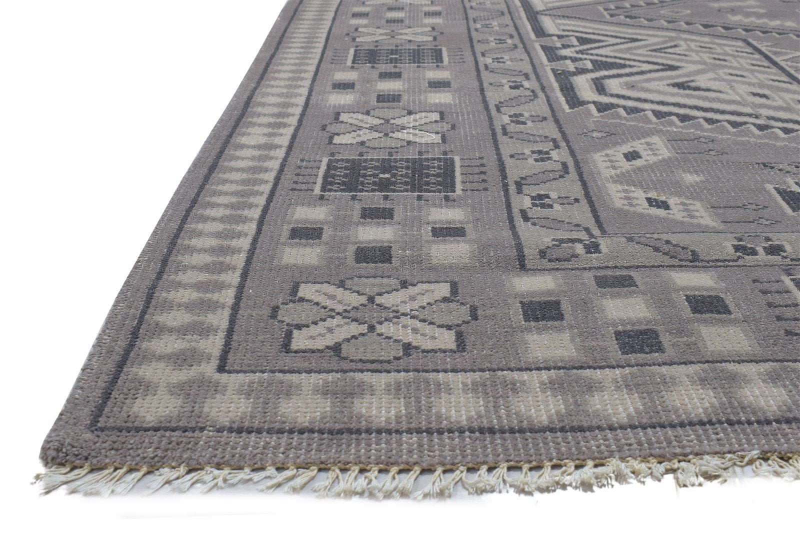 Grey Wool Rug 8' X 10' Persian Hand Knotted Kazak Oriental Large Carpet   7864176246933