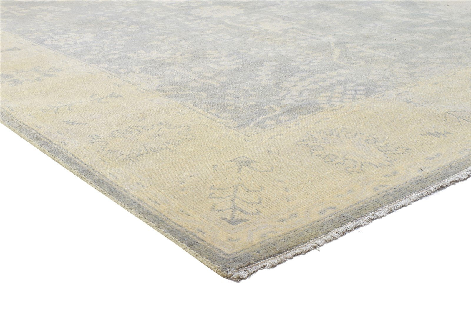Grey Wool Rug 8' X 10' Persian Hand Knotted Sarouk-Indian Oriental Large Carpet   7864165662869