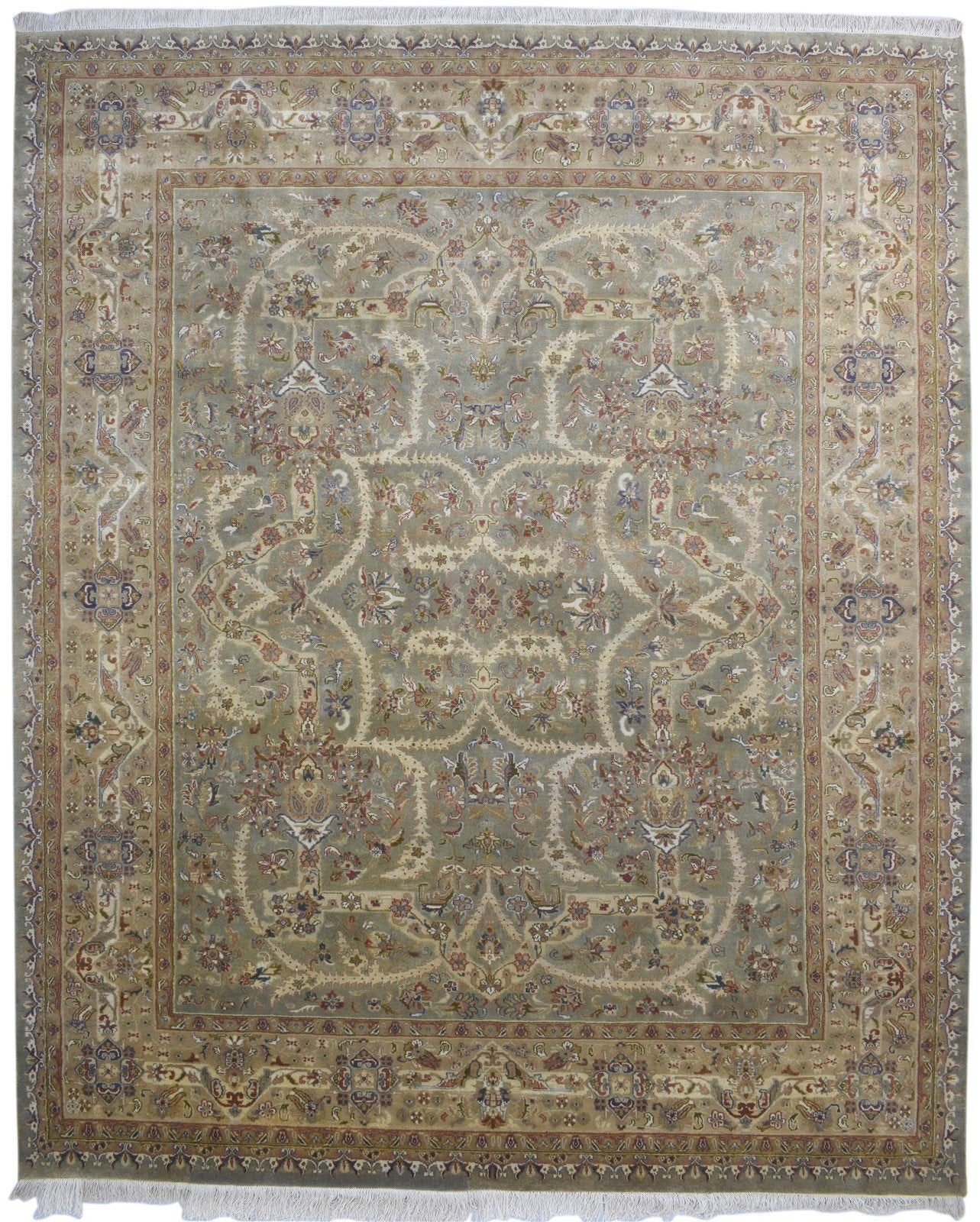 Grey Wool Rug 8' X 10' Persien Hand Knotted Kashan Oriental Large Carpet   7860697104533