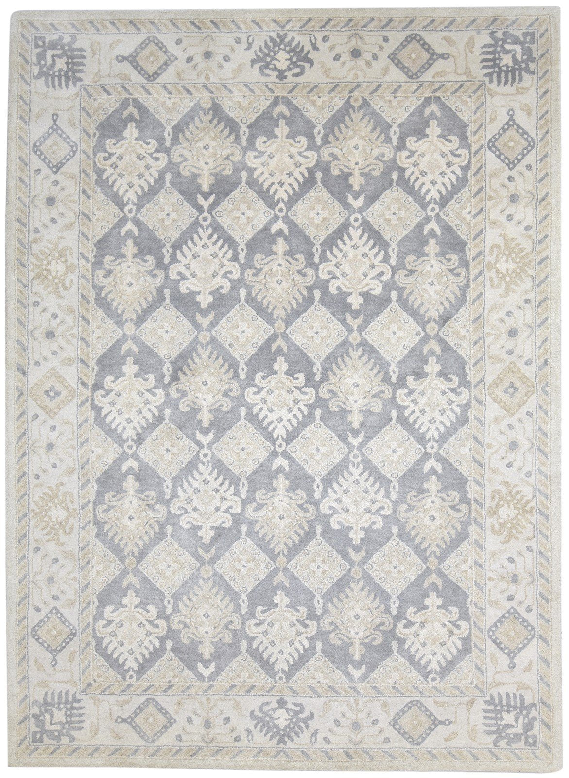 Grey Wool Rug 8' X 11' Persien Hand Tufted Bokhara Oriental Large Carpet   7864808374421