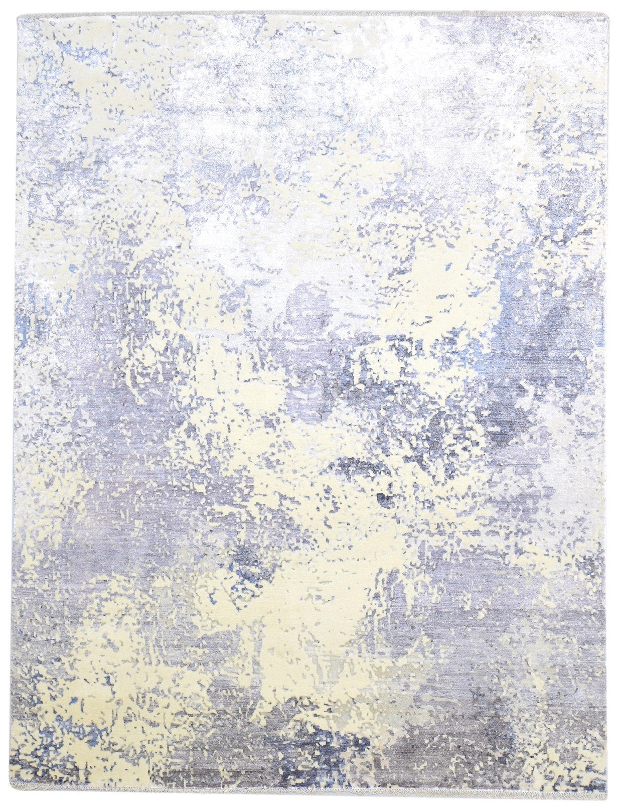Grey Wool / Silk Rug 11X10 Modern Hand Knotted Indian Abstract Extra Large   7864324948117