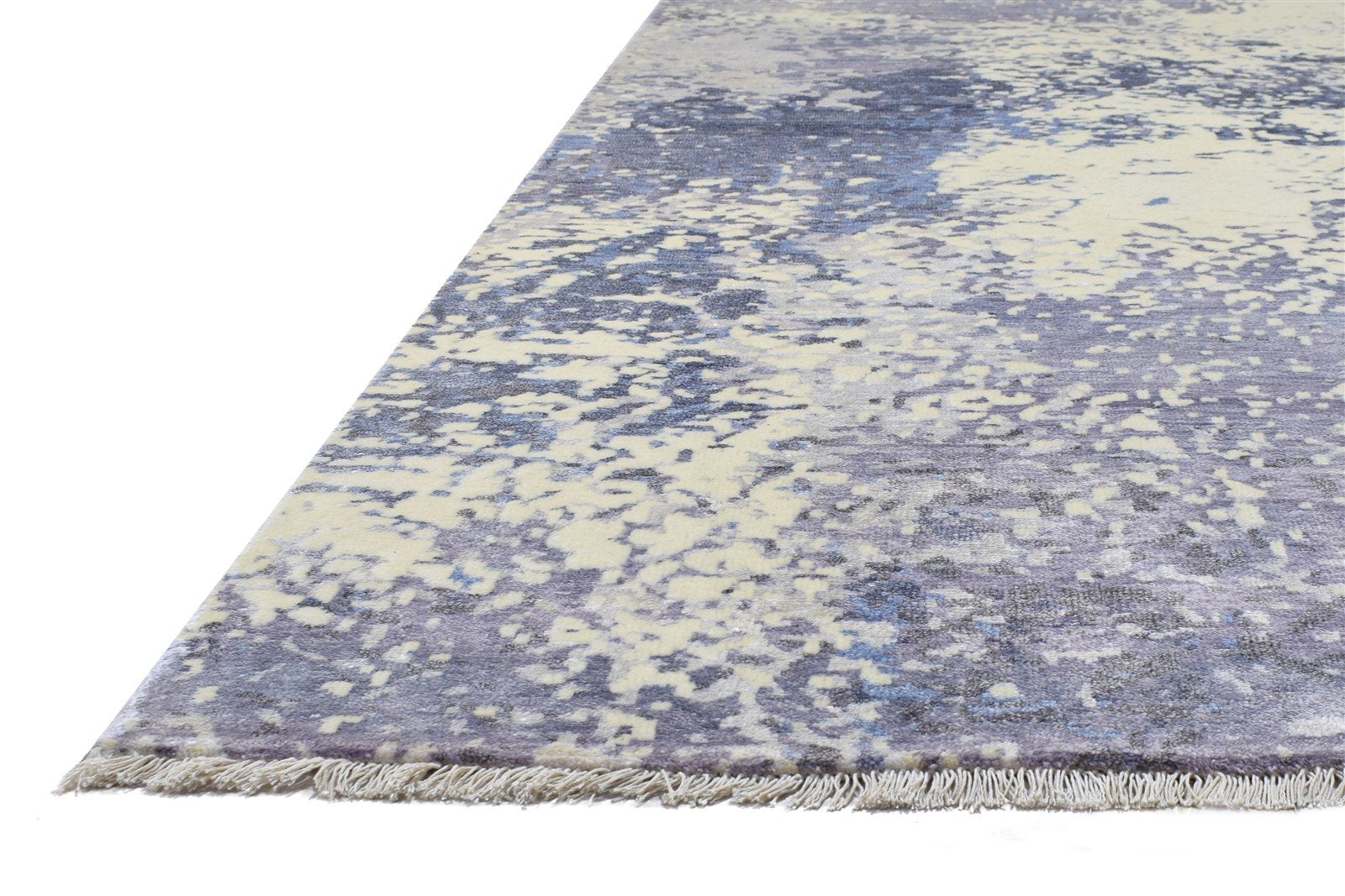 Grey Wool / Silk Rug 11X10 Modern Hand Knotted Indian Abstract Extra Large   7864324948117