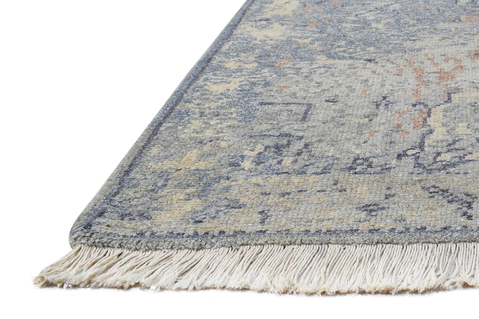 Grey Wool Silk Rug 2' X 3' Modern Hand Knotted American Abstract Small Carpet   7865050792085