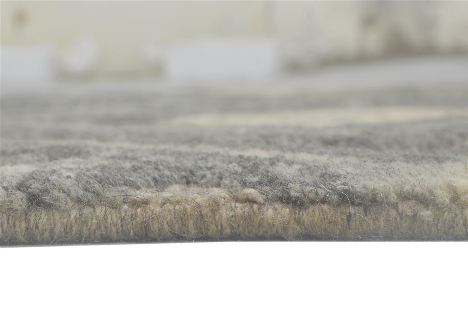 Grey Wool / Silk Rug 4X6 Shag Hand Knotted Moroccan Geometric Room Size Carpet   7864090099861