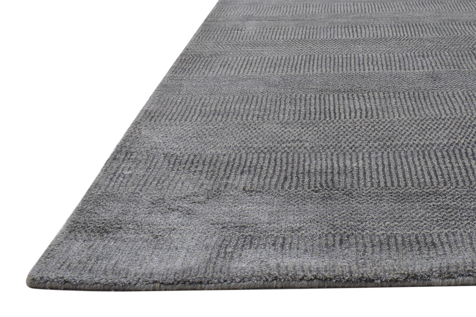Grey Wool / Silk Rug 5X7 Modern Handloom Moroccan Grass Trellis Room Size   7864153702549