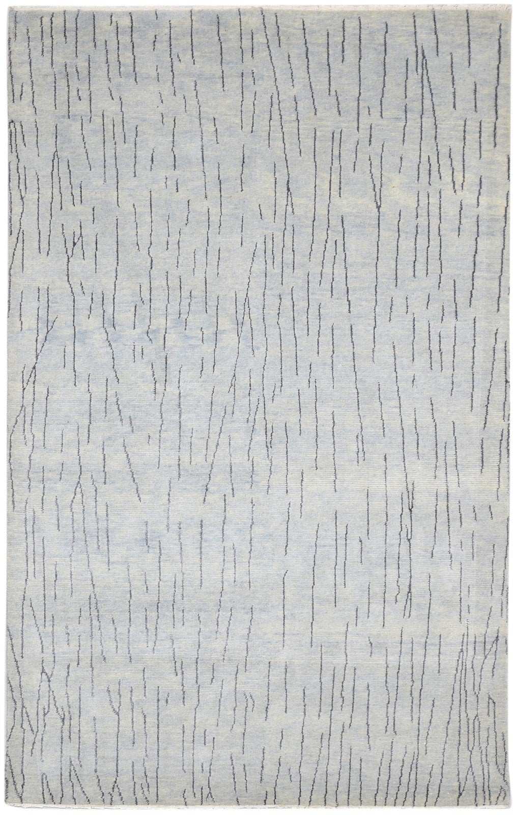 Grey Wool / Silk Rug 5X8 Modern Hand Knotted Scandinavian Abstract Room Size   7864156651669