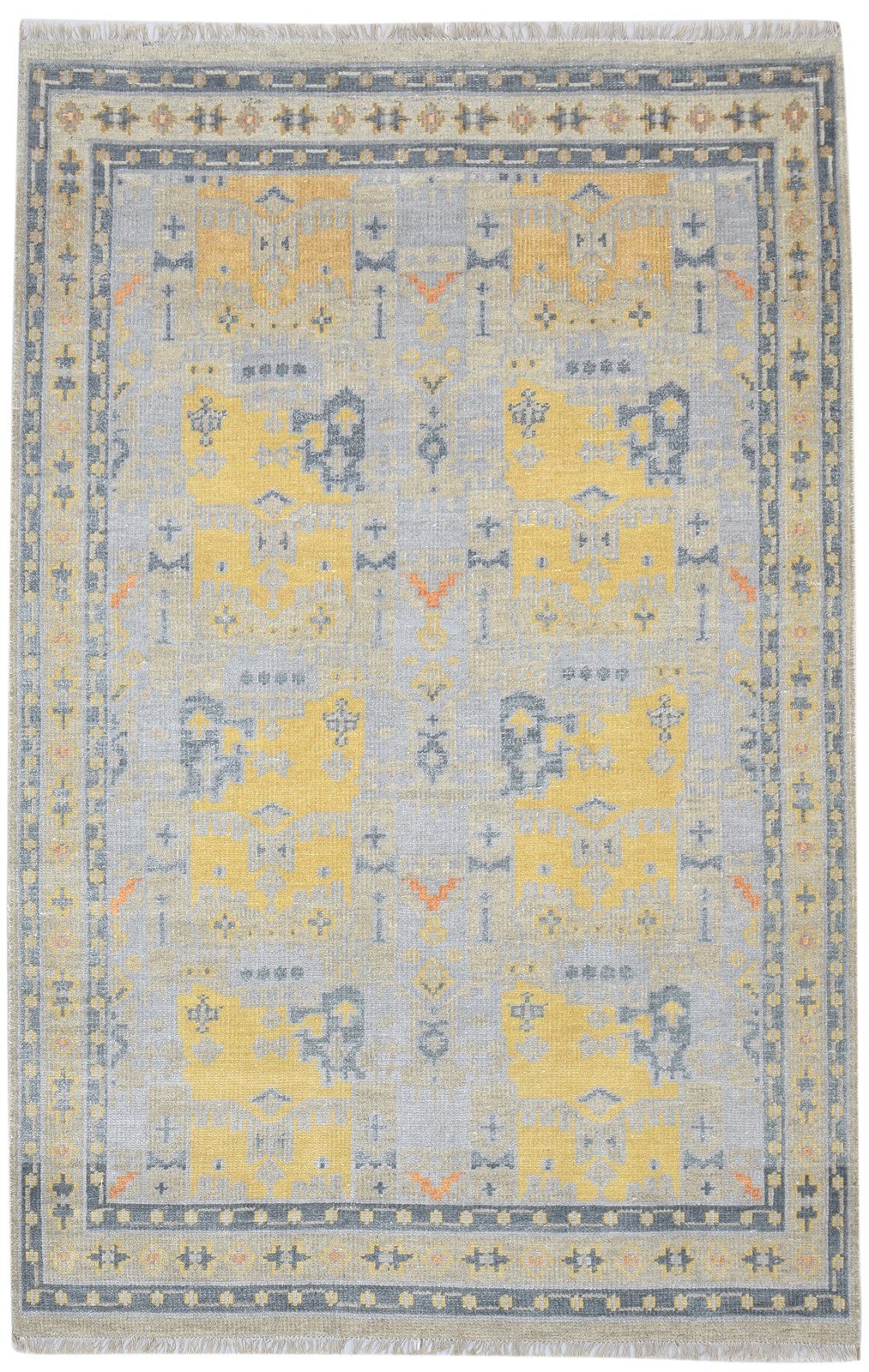 Grey Wool / Silk Rug 5X8 Persian Hand Knotted Oushak Oriental Room Size Carpet   7864157241493