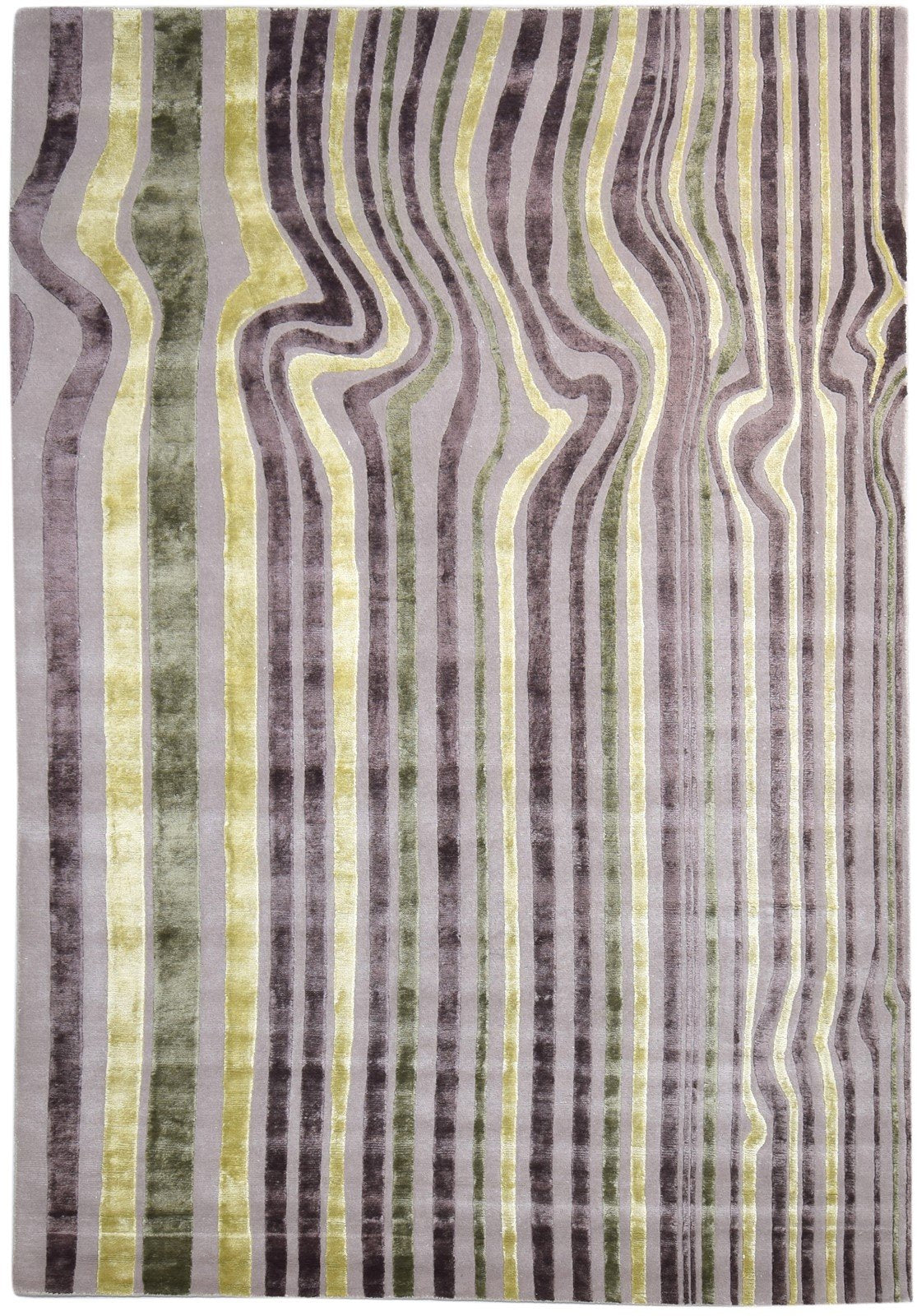 Grey Wool / Silk Rug 6X9 Modern Hand Knotted American Swirls Room Size Carpet   7865066979477
