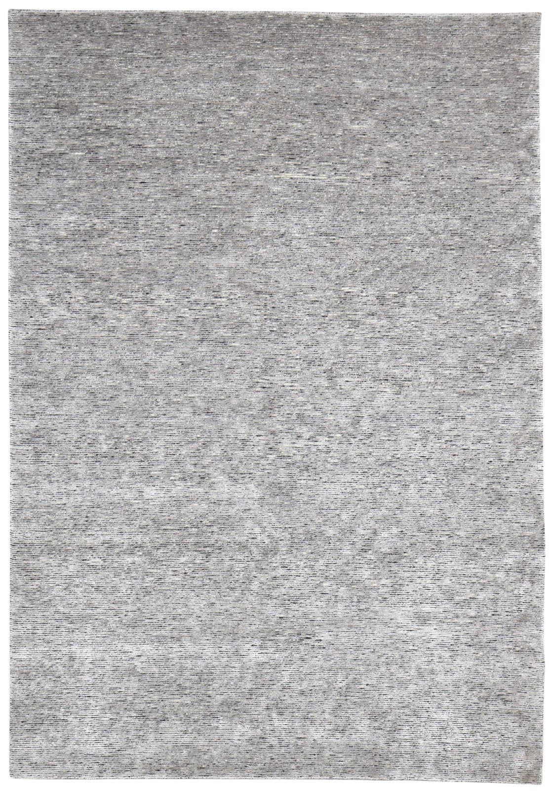 Grey Wool / Silk Rug 6X9 Modern Hand Knotted Scandinavian Solid Large Carpet   7864172904597