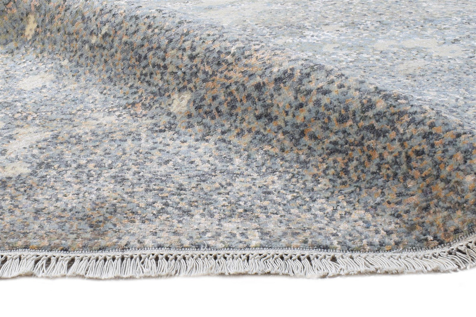 Grey Wool / Silk Rug 8' X 10' Modern Hand Knotted American Modern Large Carpet   7864598167701