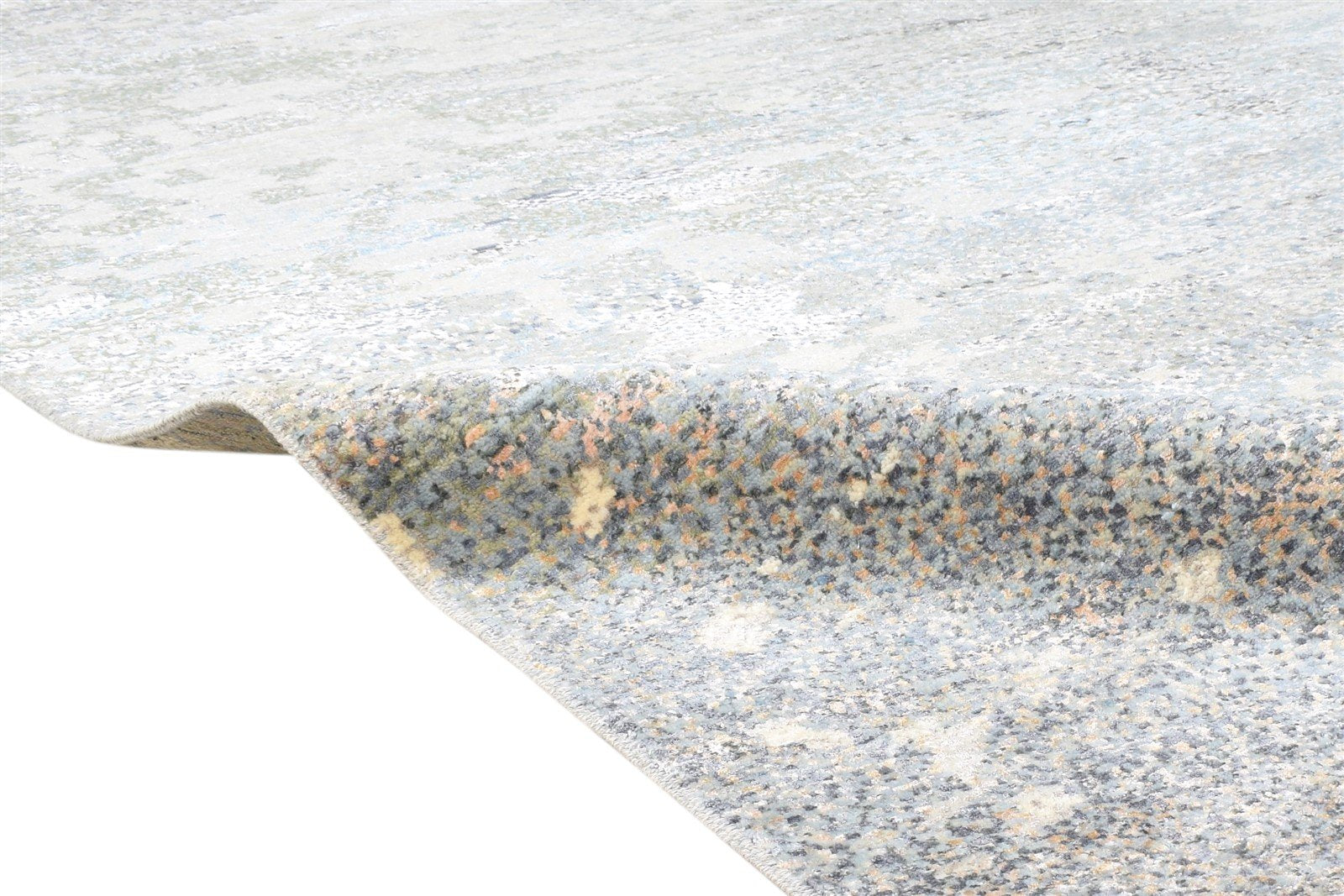 Grey Wool / Silk Rug 8' X 10' Modern Hand Knotted American Modern Large Carpet   7864598167701