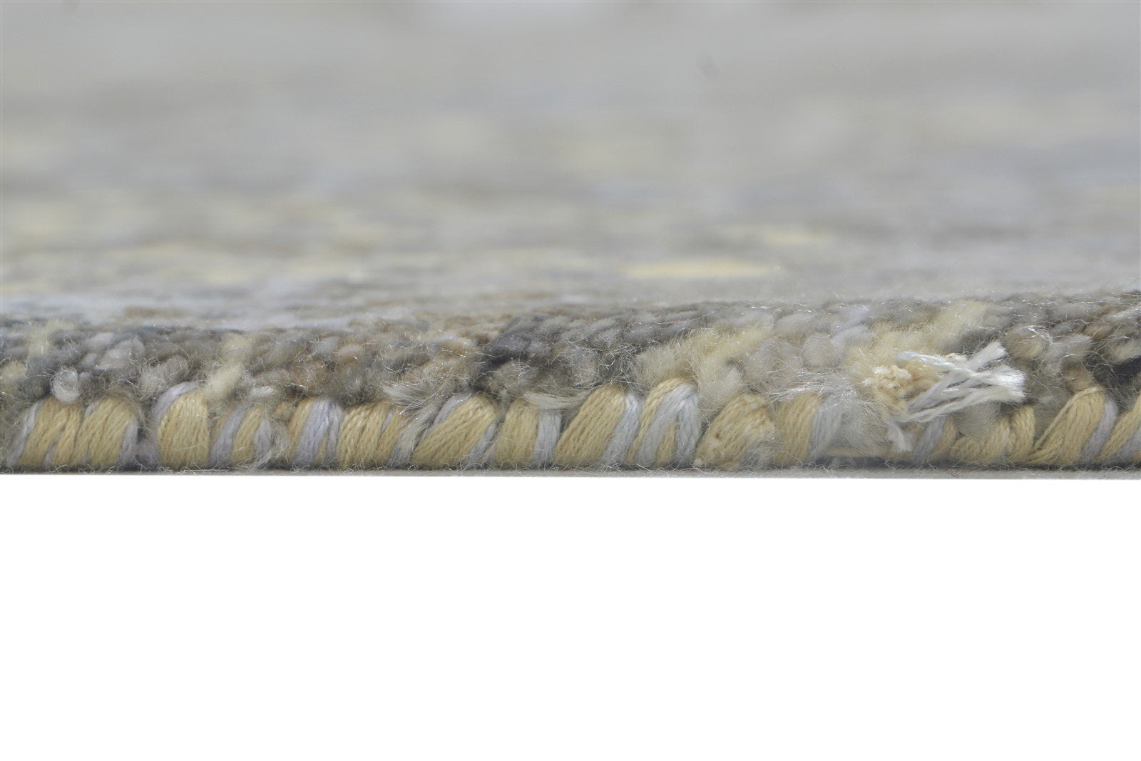 Grey Wool / Silk Rug 8' X 10' Modern Hand Knotted Indian Abstract Large Carpet   7864318787733