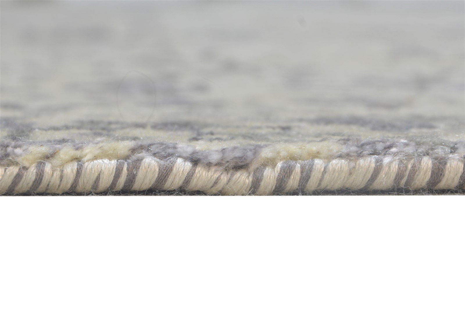 Grey Wool / Silk Rug 8' X 10' Modern Hand Knotted Indian Abstract Large Carpet   7864324685973