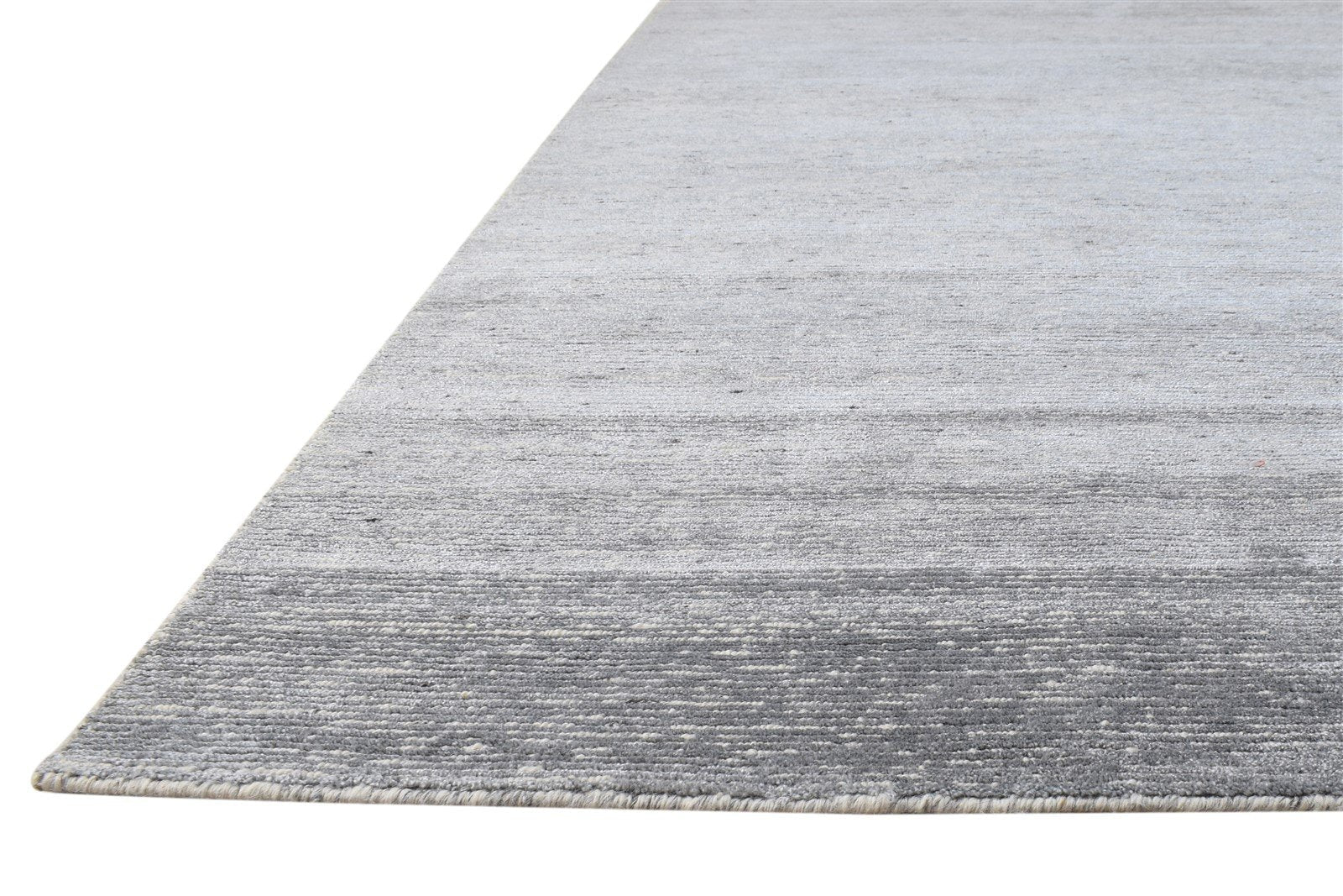 Grey Wool / Silk Rug 8X10 Modern Hand Knotted Scandinavian Solid Large Carpet   7864575885461