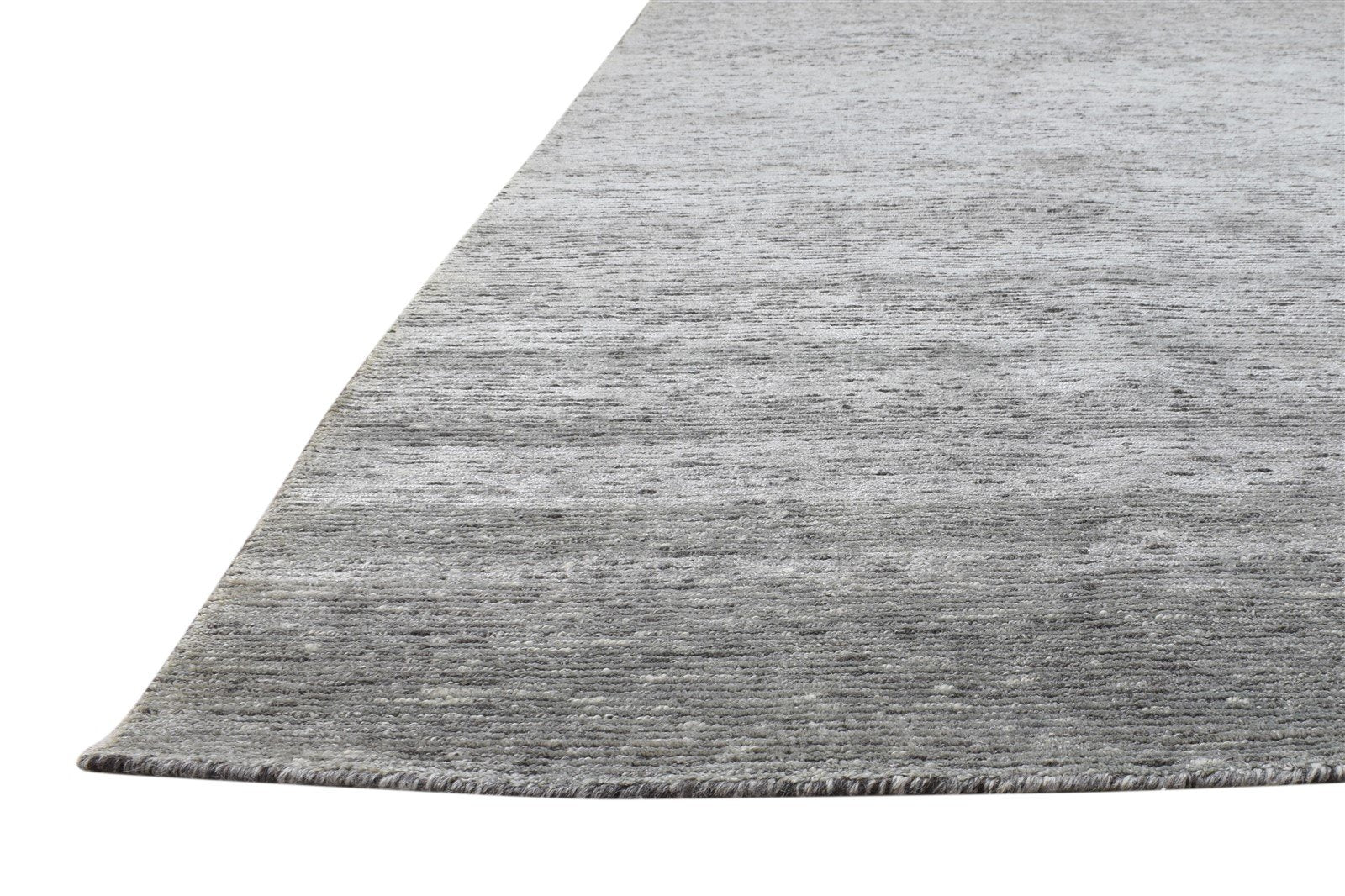 Grey Wool / Silk Rug 8X10 Modern Hand Knotted Scandinavian Solid Large Carpet   7864576999573
