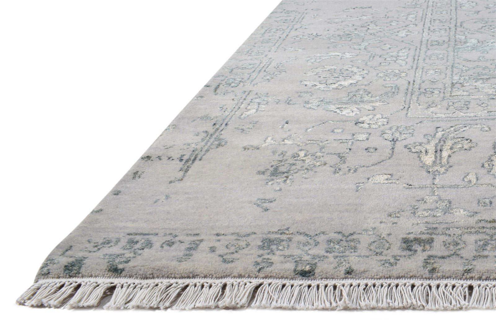 Grey Wool / Silk Rug 9X12 Modern Hand Knotted Oriental Abstract Extra Large   7864607998101