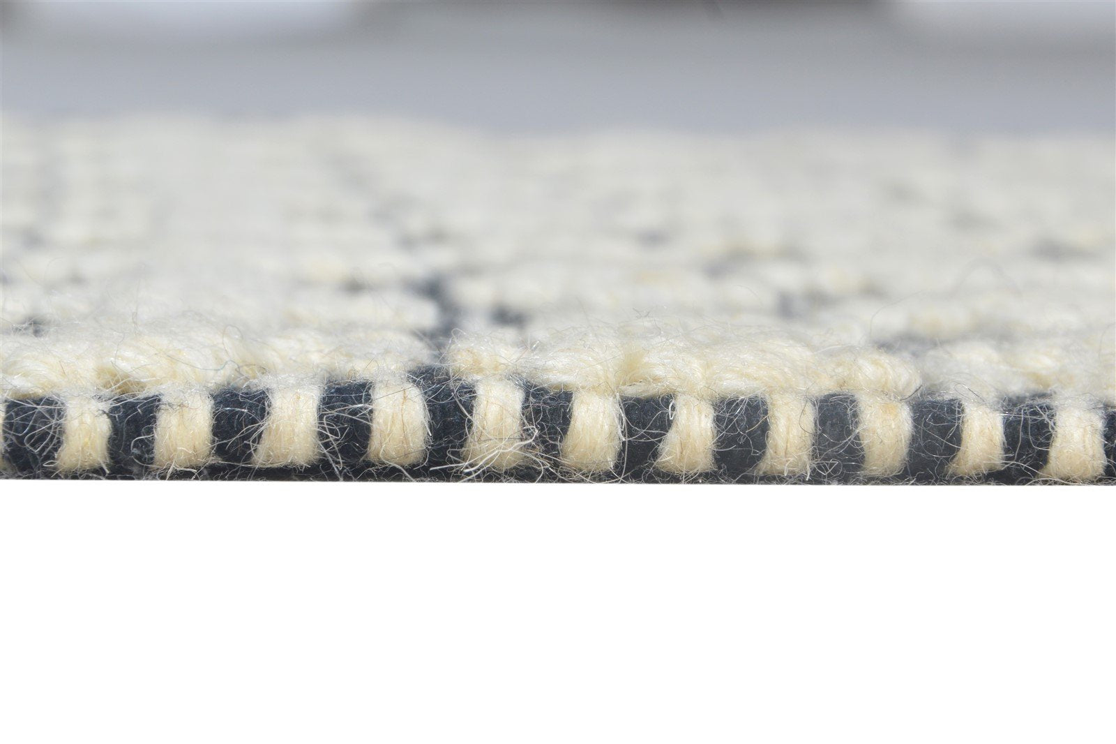 Hand-Hooked Black Wool Rug 2' X 3' Modern Moroccan Modern Small Carpet   7865137365141