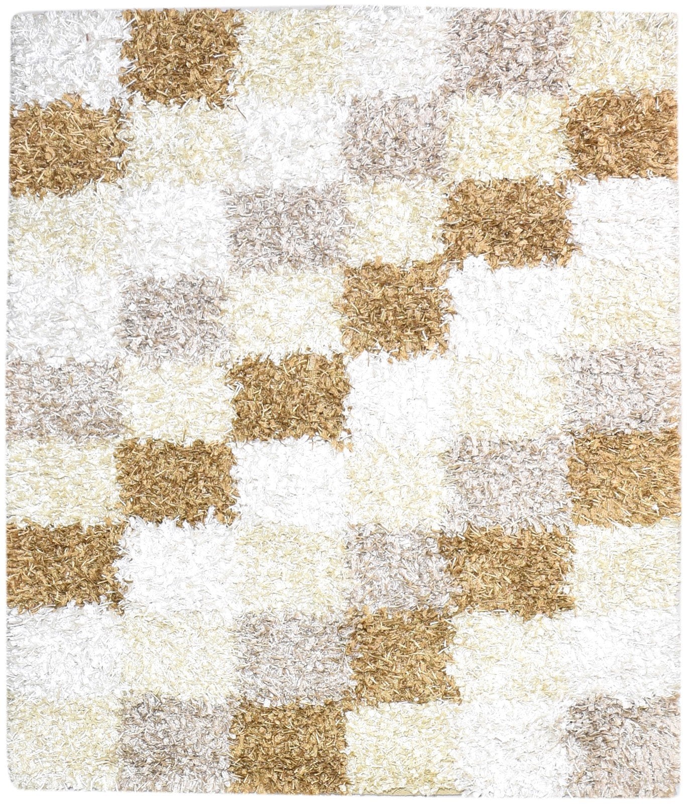 Hand Knotted Beige Polyester Rug 5' X 6' Shag Indian Modern Room Size Carpet   7865129435285