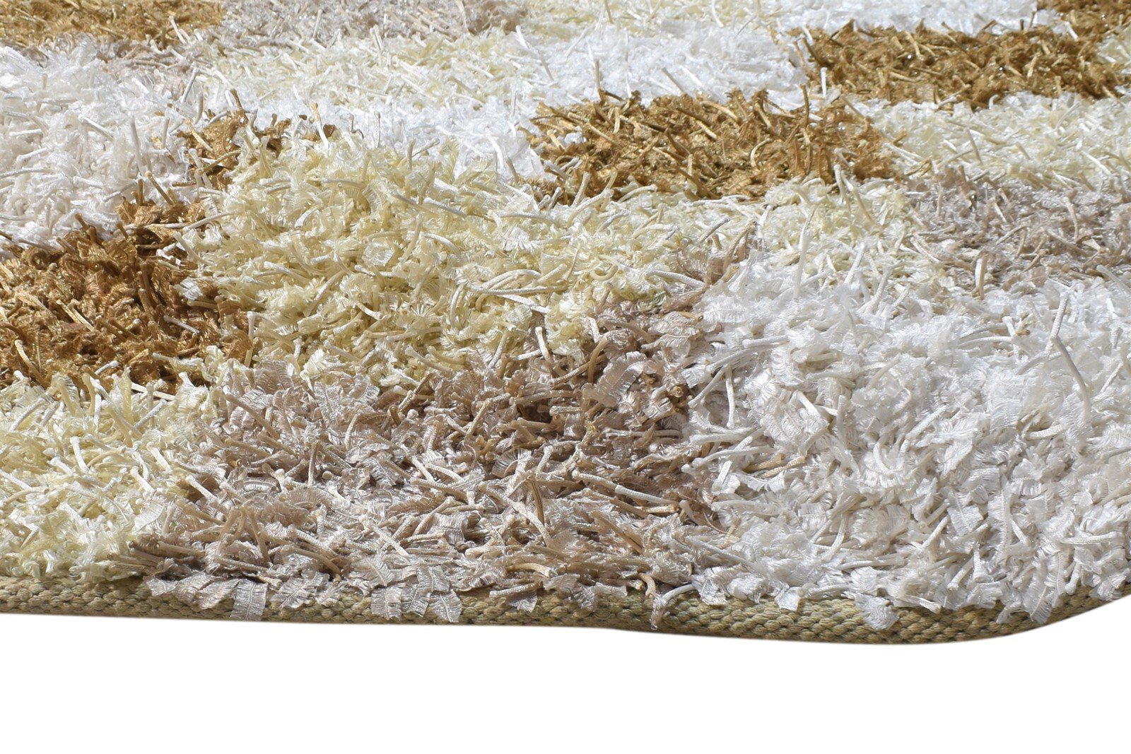 Hand Knotted Beige Polyester Rug 5' X 6' Shag Indian Modern Room Size Carpet   7865129435285