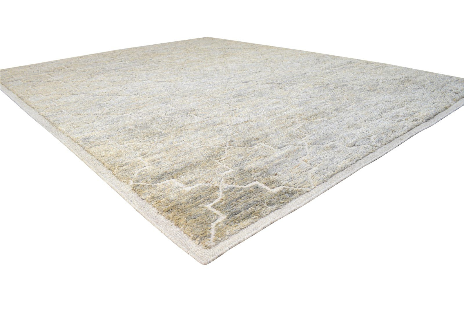 Hand Knotted Beige Wool / Jute Rug 5X10 Modern Moroccan Trellis Room Size Carpet   7864786747541