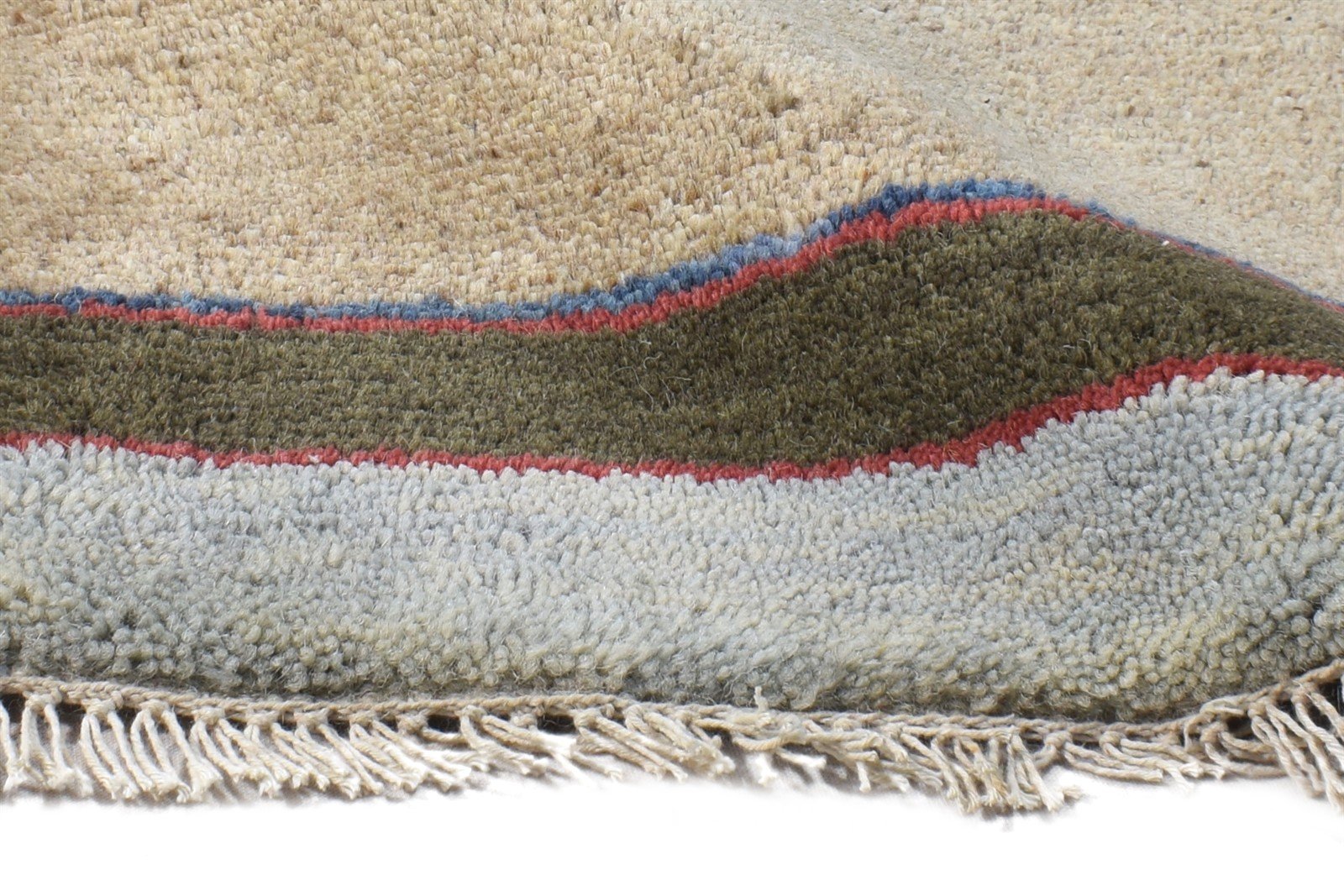 Hand Knotted Beige Wool Rug 1' X 2' Southwestern American Tribal Small Carpet   7865060720789