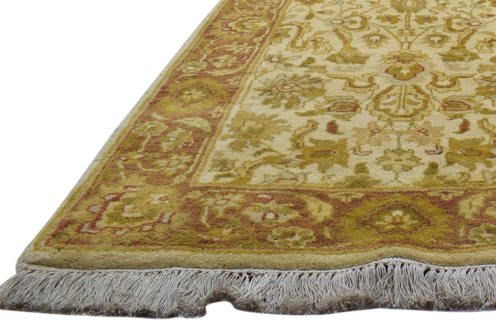 Hand Knotted Beige Wool Rug 2' X 10' Persian Agra Oriental Small Runner   7860702314645