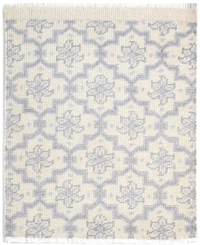 Hand Knotted Beige Wool Rug 2' X 2' Modern Moroccan Trellis Small Carpet   7865143459989